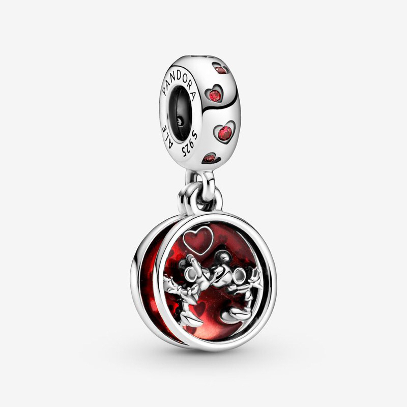 (พร้อมส่ง)Pandora Disney Mickey Mouse&Minnie Love and Kisses Dangle Charm ชาร์มมิกกี้&มินนี่จุ้ป ของเเท้100%
