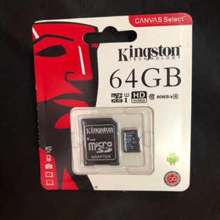 เมมโมรี่การ์ด Kingston Micro SD card Memory Card 64GB กล้อง/ โทรศัพท์มือถือ