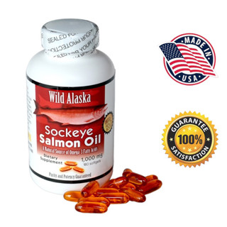 (Exp.08/2024) Pure and natural Sockeye Salmon Oil by Wild Alaska Fish Oil  #1🇺🇸 น้ำมันปลาแซลม่อน 🐟 แท้100% บำรุงสมอง