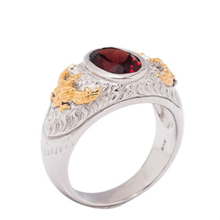 แหวนครุฑโกเมนแท้ garuda ring garnet unisex