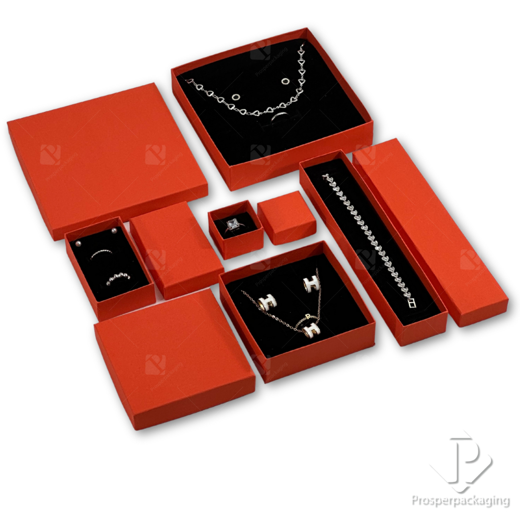 กล่องใส่เครื่องประดับแบบกระดาษ แพ็คเกจจัดวางจิวเวอรี่ โชว์เครื่องประดับ ใส่ได้ทั้ง แหวน ต่างหู สร้อย OEN