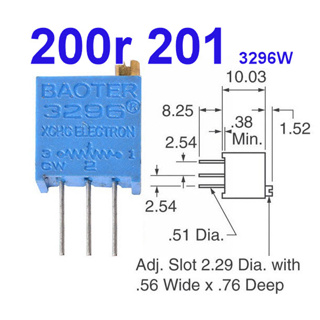 (5ชิ้น)VR เกือกม้า 200ohm 20R (200) 3296W Trimpot Variable Resistor (Trimmer Potentiometer)