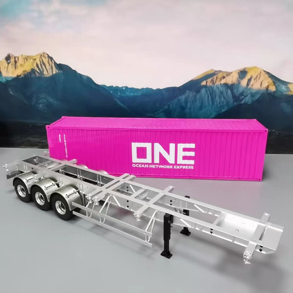RC car 40 Foot Semi Trailer 3 Axle Frame Suitable for 1/14 Trailer Series Container Chassis Accessor