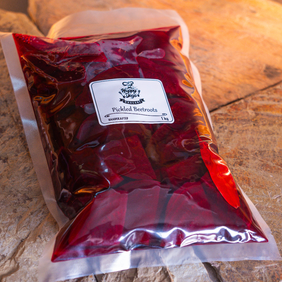 บีทรูทดอง หั่นบาง 1 กิโลกรัม, น้ำหนักเนื้อ 620 กรัม, Pickled Beetroots, Sliced 1kg, Dry wt. 620g