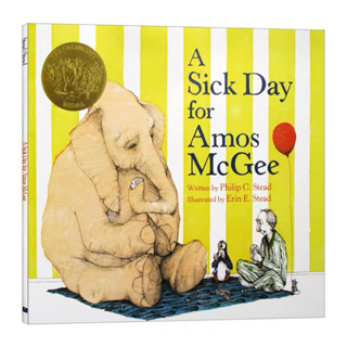 ปกอ่อนA Sick Day for Amos McGee, หนังสือได้รางวัล The Caldecott Medal สินค้าขายดี หนังสือเด็ก หนังสือภาษาอังกฤษ นิทาน