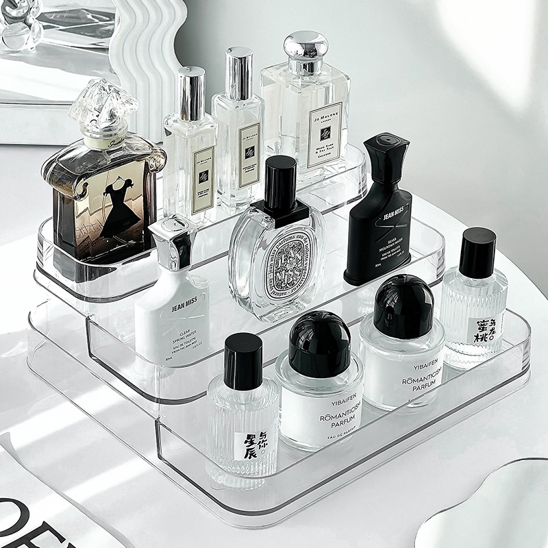Dakotask. ชั้นวางของอะคริลิกใส 3 ชั้น ชั้นวางเครื่องสำอางค์ ชั้นวางน้ำหอม สำหรับตกแต่งบ้าน