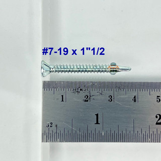 สกรูปลายสว่านมีปีก/สกรูยึดไม้ฝามีปีก #7-19x1”1/2ยาว 1นิ้วครึ่ง (บรรจุกล่อง 500ตัว)