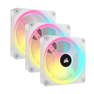 Corsair iCUE LINK QX120 RGB 120mm PWM PC Fans Starter Kit with Hub - White (CO-9051006-WW)