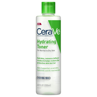 CeraVe Hydrating Toner 200ml. เซราวี ไฮเดรทติง โทนเนอร์ ทำความสะอาดและล้างเครื่องสำอาง