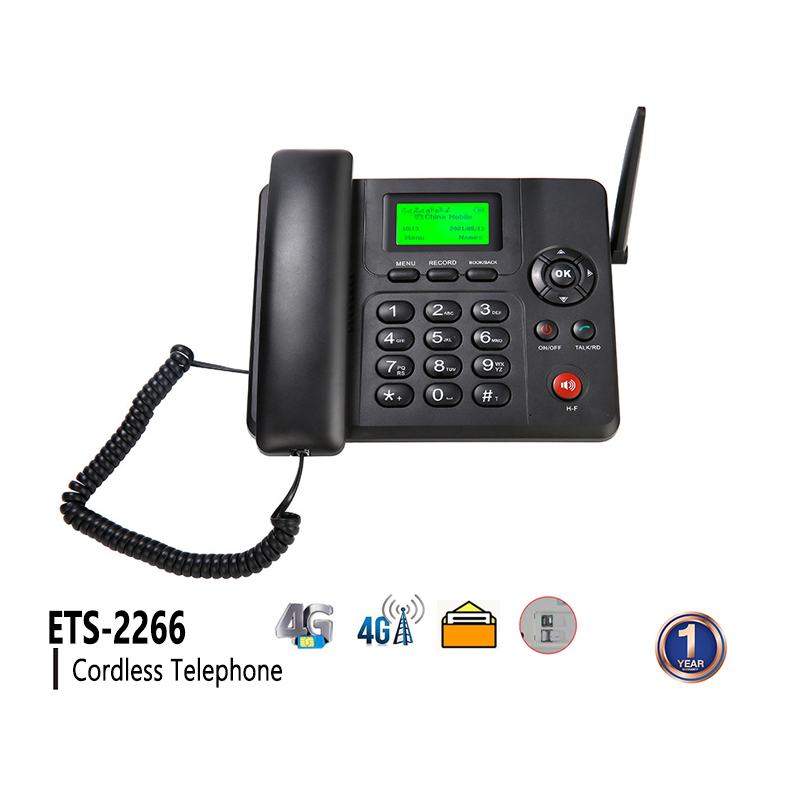 4G/5G SIM โทรศัพท์ตั้งโต๊ะไร้สายโทรศัพท์รองรับสองซิม TFการ์ด4G,โทรศัพท์ไร้สายพร้อมเสาอากาศวิทยุนาฬิกาปลุกอัตโนมัติบันทึก