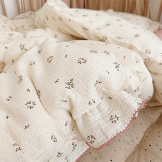 WB26/WB28 - Pure Cotton Gauze Garden Fabric - ชุดเครื่องนอนครบเซ็ต ขนาด 5 Ft. ปลอกผ้านวม ปลอกหมอน ผ้าปูที่นอน