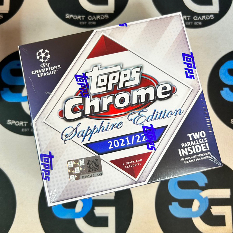 2021-22 Topps Chrome UCL Sapphire Soccer Box กล่องสุ่ม การันตี 2 ลายเซ็นต่อกล่อง [พร้อมส่ง] - SG การ์ดฟุตบอล