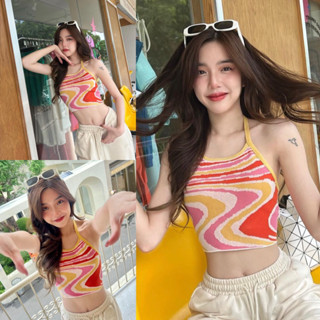 Knit Top Summer” ผ้า knitting ทอแน่นๆงานสวยมากๆรุ่นนี้มีดีเทลด้านหลัง โชว์หลัง มีห่วงสีเงินกลมๆด้านหลังเสื้อ