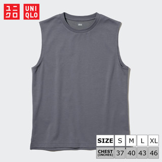 เสื้อยืดแขนกุด Uniqlo AIRism Cotton - 07 Gray