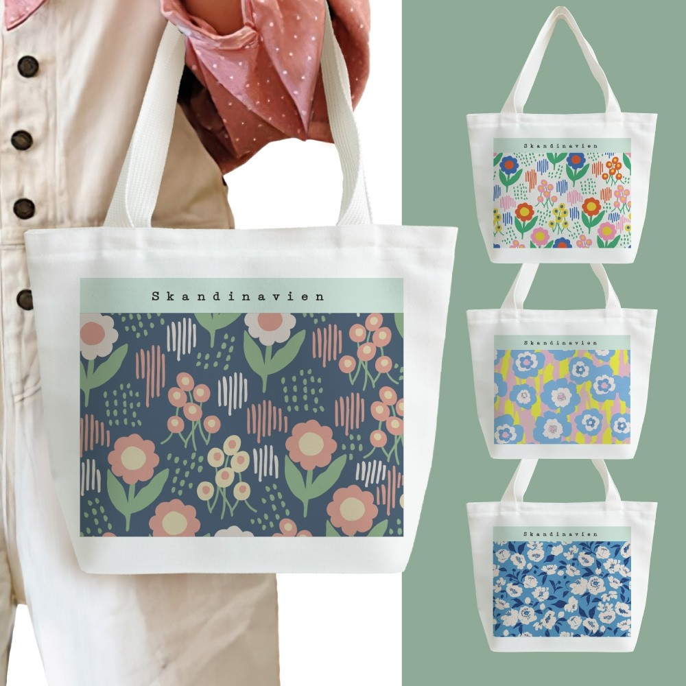 กระเป๋าผ้า ถุงผ้า Collection"Scandinavian style name bags" มีซิปปิดคล้องแขนได้ใส่ชื่อหรือคำได้