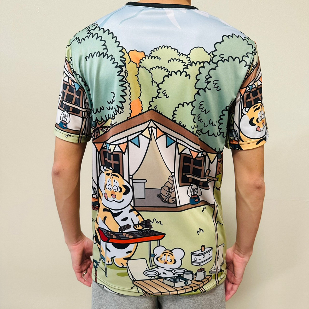 เสื้อยืดลายเสืออ้วนแคมป์ปิ้ง ลายใหม่ล่าสุด สายแคมป์ห้ามพลาดเด็ดขาด น่ารักสุดๆ