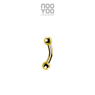 NooYoo จิวสะดือสำหรับผิวแพ้ง่าย Titanium Gold PVD Bar bell Banana