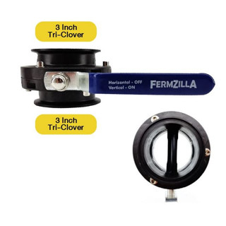 KL27571 FermZilla Butterfly Valve Tri-Conical – Tri-Clover 3-inch