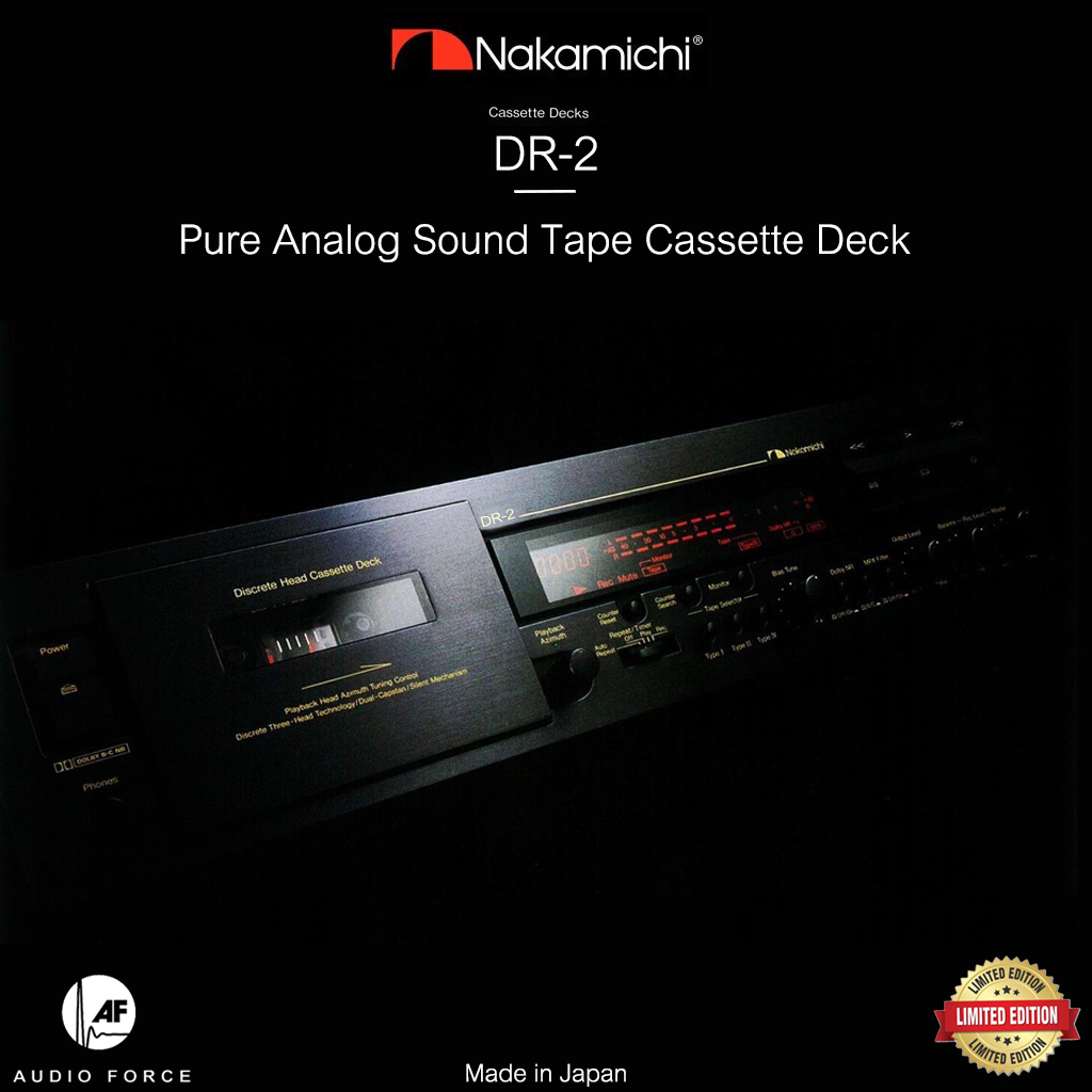 Nakamichi DR-2 : 3 Head Pure Analog Sound Tape Cassette Deck (Made In Japan) Black