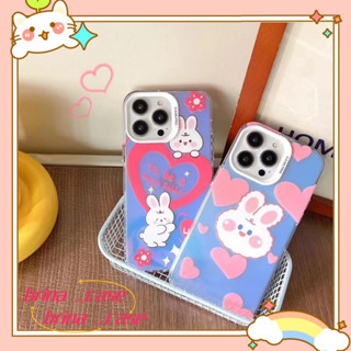 ❤️ส่งของขวัญ❤️ เคสไอโฟน 11 12 13 14 Pro Max กราฟฟิตี รูปหัวใจ กระต่าย ความคิดสร้างสรรค์ สไตล์คู่รัก Case for iPhoneป้องก