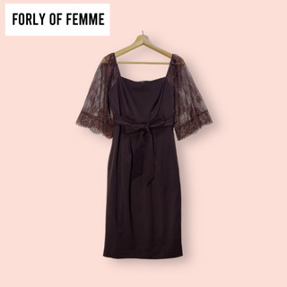 เดรส Forly of femme ผ้าคูล็อตอย่างดี ไซด์ -  38   อก 36 เอว 30 สะโพก 40 ยาว 40 นิ้ว เดรสทรงสวยน่ารักมากไฮโซ ใส่ออกงานได้