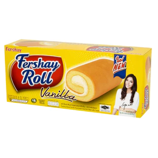 เฟอร์เชย์ Fershay เค้กโรลไส้ครีม กลิ่นใบเตย กาแฟ วานิลลา ช็อคโกแลต กล่องใหญ่ 240 กรัม 12+Free 2 (14 ชิ้น) หอม นุ่ม อร่อย