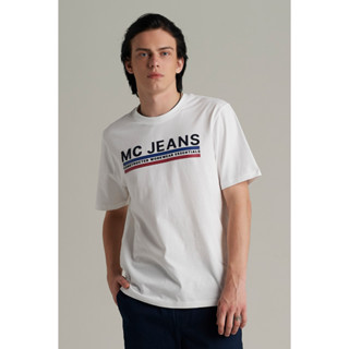 Mc JEANS เสื้อยืดแขนสั้นผู้ชาย สีขาว MTSZA79