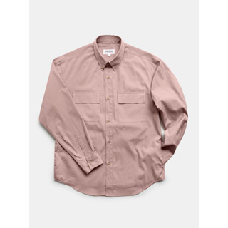 [JBB*] PINK SUPIMA COTTON OVERSHIRT WITH SIDE POCKET เจบีบี เสื้อลำลองผู้ชาย เสื้อคลุม ผ้าคอตตอน สีชมพู