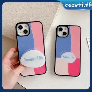 คูปองเคลม🎀เคสไอโ case for iphone 11 12 แฟชั่นบุคลิกภาพที่เรียบง่าย เคส 14 13 12 11 pro max ขาตั้งโทรศัพท์