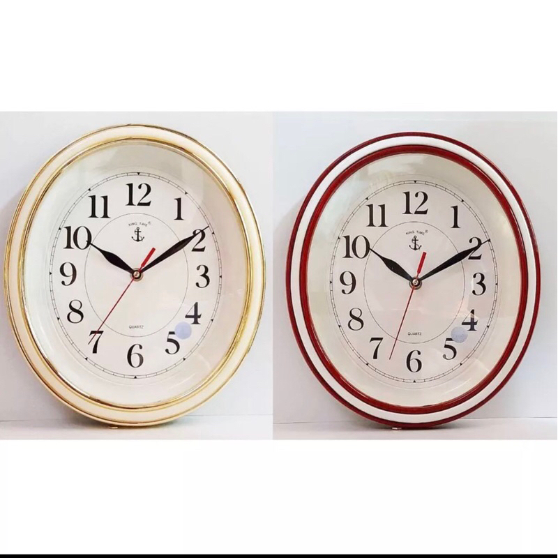 นาฬิกาตราสมอ King Time ของแท้ 100% ทรงรี เรียบหรูดูดี เครื่องเดินเรียบ เดินไม่มีเสียง นาฬิกาแขวนผนัง​ ⚓  สมอนาฬิกา 17