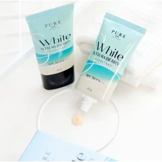 [ของแท้ ]🌞กันแดดพี่ฟ้า White Strawberry Sunscreen เพียวไวท์สตอเบอรี่ซัน