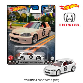 โมเดลรถเหล็ก Hot wheels รุ่น 99 HONDA CIVIC TYPE R (EK9) ชุด BOULEVARD เบอร์ 73 ลิขสิทธิ์แท้ 100% Hotwheels PREMIUM