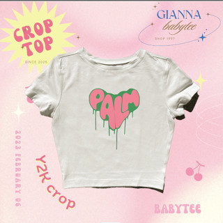 เสื้อครอป พร้อมส่ง PALM  y2k Baby tee