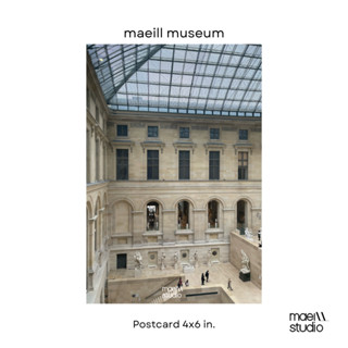 พร้อมส่ง - โปสการ์ดตกแต่งห้อง maeill museum ลาย lourve hall