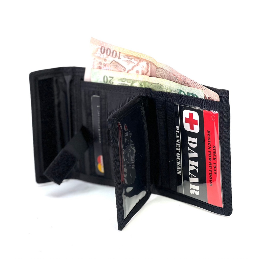 Chinatown leather กระเป๋าเงินผ้า ผู้ชาย 3 พับ DARKAR