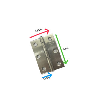 บานพับสแตนเลส WAWA S-304 ขนาด 3.5" ( มีน็อตแถม ) ราคาต่อชิ้น