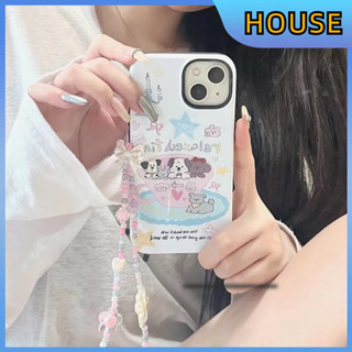 💲คูปองเคลม💲เคสไอโ case for iphone 11 12 ลูกสุนัขน่ารัก เพิ่มห่วงโซ่ เคส 14 13 12 11 pro max ทนทานและป้องกันการตกกระแทก