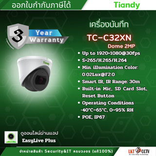 กล้องวงจรปิด Tiandy IP ทรงโดม รุ่น TC-C32XN