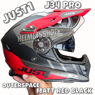 JUST1 J34 PRO OUTERSPACE MATT WHITE FLUO RED BLACK