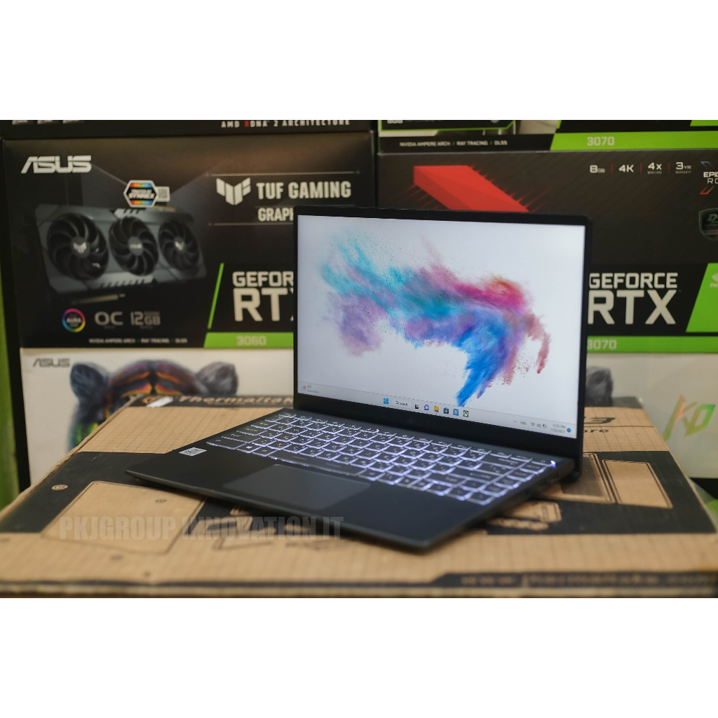 โน๊ตบุ๊คทำงานมือสองราคาถูก MSI Modern B10MW-464TH 14 i3-10110U RAM 8 GB SSD 512GB 14" 1.3 Kg