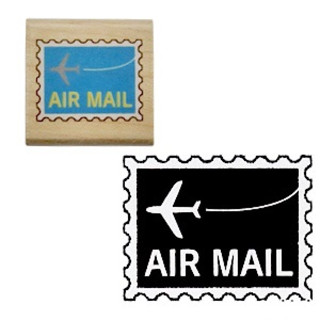 AIR MAIL 0432-041 wood stamp แสตมป์ไม้