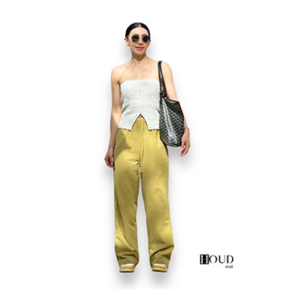 สีผักดอง Pickle Color กางเกงขายาว ผ้าลินิน รุ่น Basic Pants