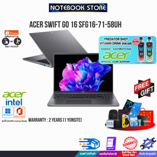 [รับเพิ่ม! PREDATOR SHOT][แลกซื้อKB216/MS116]ACER SWIFT GO 16 SFG16-71-58UH/i5-13500H/รับประกัน 2Y+บริการซ่อม ถึงบ้าน 1