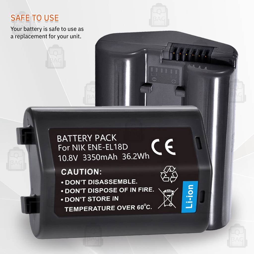 9Gadget - รับประกัน 1ปี - แบตเตอรี่กล้อง Nikon EN-EL18 / EN-El18D 3350mAh แบตเตอรี่ แบตกล้อง แบต เคส กระจก เลนส์ กระเป๋า - Camera Battery Z9 D6 D5 D4 D4S Case Lens Hood Glass