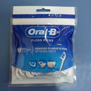 Oral-B ออรัลบี ไหมขัดฟันแบบด้ามจับ แพ็ค 75 ชิ้น Floss Picks 75ct