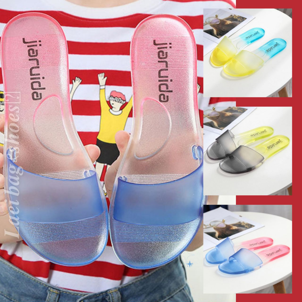 𝑳𝒂𝒆𝒊 𝒃𝒂𝒈&𝒔𝒉𝒐𝒆𝒔 รองเท้ายางเจลลี่ไล่สี 3 สี เบอร์ 36-41