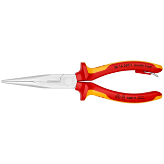 คีมปากแหลม KNIPEX NO.26 16 200 T Nose Pliers with Cutter-1000V Insulated-Tethered Attachment (200mm.)