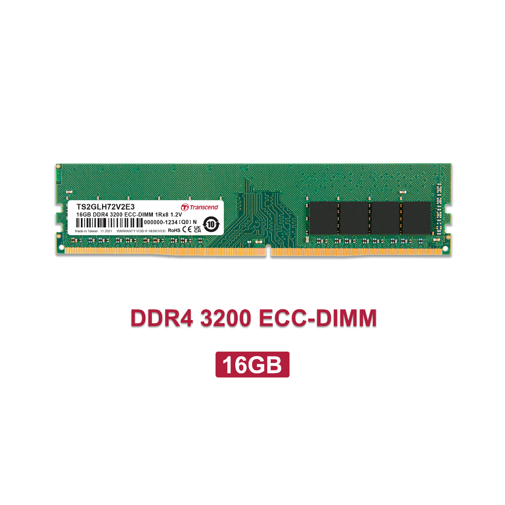 Transcend RAM-Memory for SERVER DDR4 3200 16GB ECC-DIMM  รับประกันตลอดอายุการใช้งาน-มีใบกำกับภาษี - 