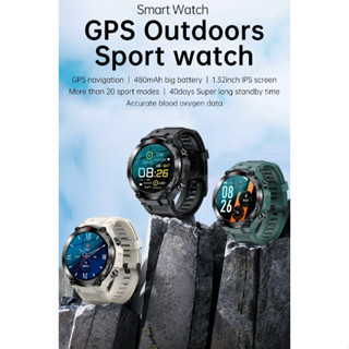 นาฬิกานักวิ่ง! smartwatch รุ่น K37 หน้าจอ 1.32 ตำแหน่งดาวคู่ GPS สำหรับนักวิ่ง บอก Pace โซนหัวใจ ขณะออกกำลังกาย