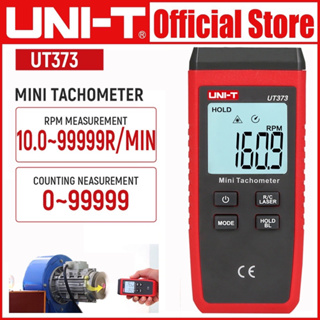 Uni-t UT373 เครื่องวัดความเร็วรอบเครื่องยนต์ดิจิทัล LCD แบบมือถือ ระยะวัด 0~99999 นับครั้ง